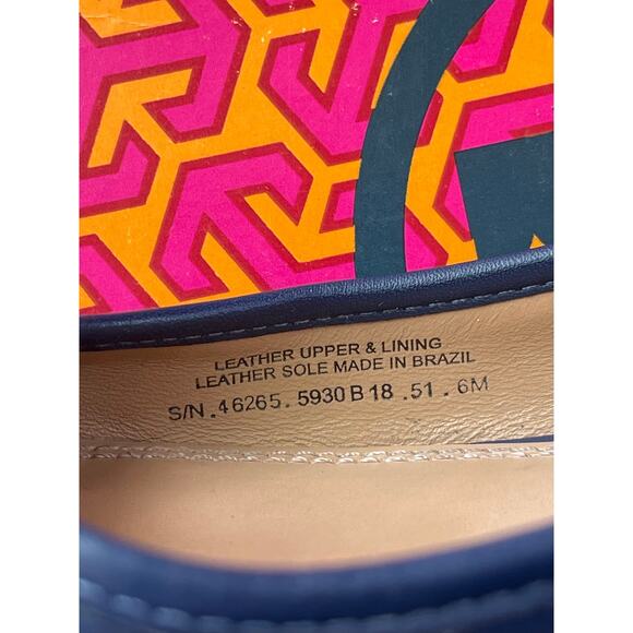 Tory Burch Navy sea/miller fringe 15mm flat size 6 - Picture 8 of 13